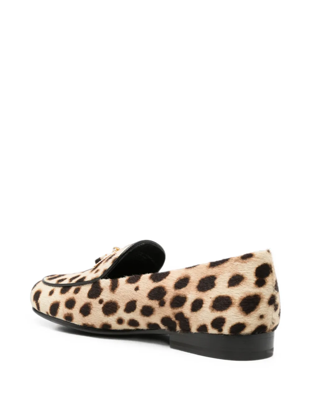 Tory Burch Lock leopard-print loafers Beige