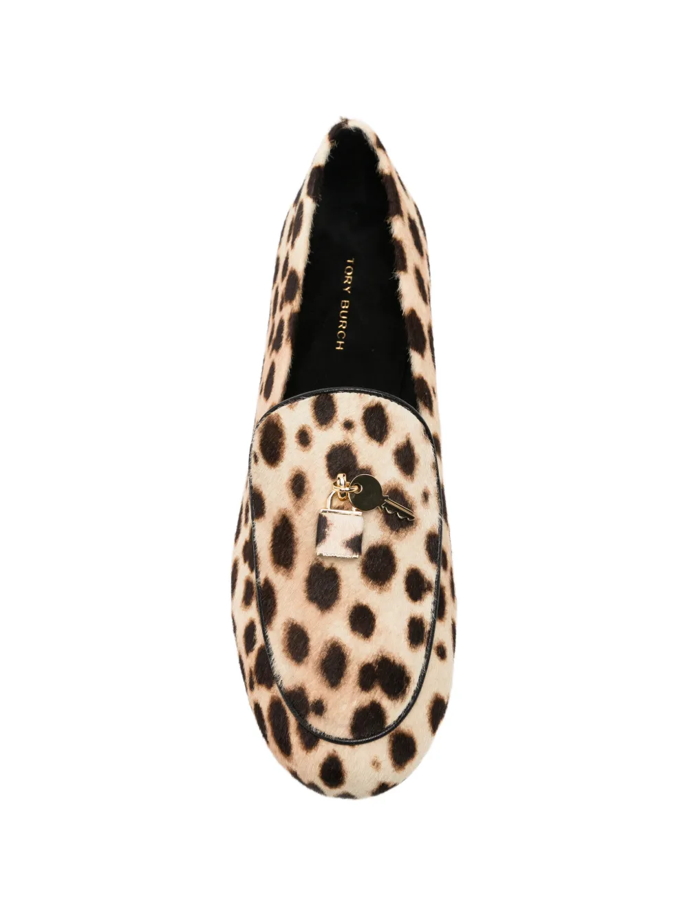 Tory Burch Lock leopard-print loafers Beige