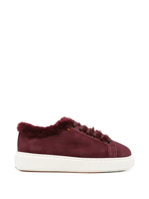 Santoni Clean Icon fur-trim sneakers