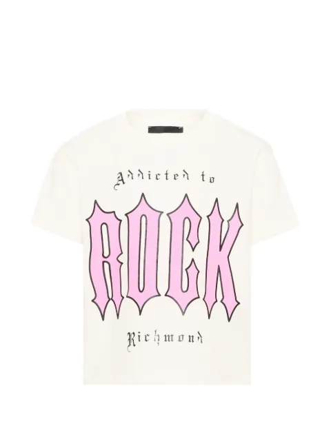 John Richmond Junior camiseta de algodón con eslogan estampado