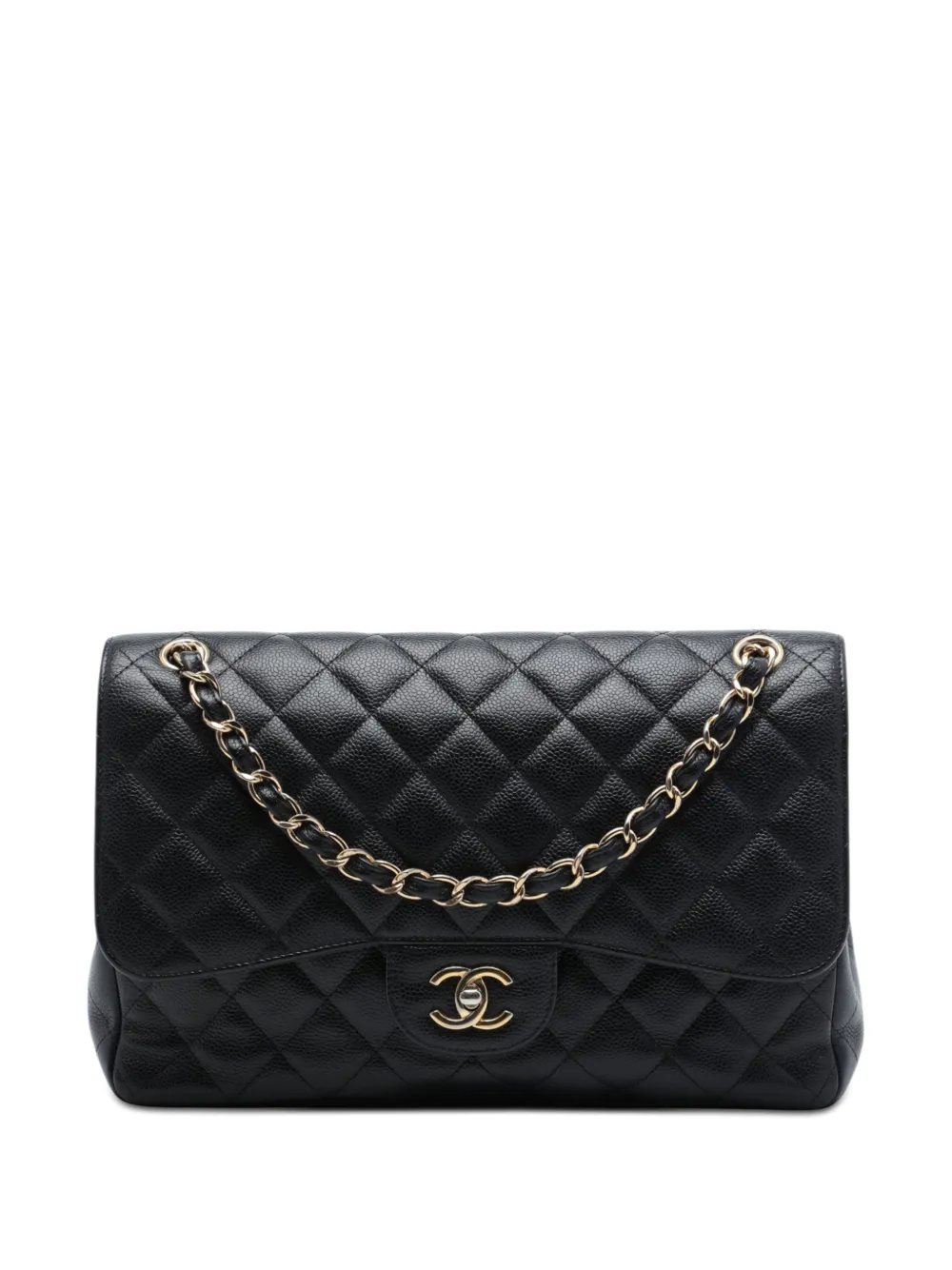 CHANEL Pre-Owned 2017-2018 Jumbo Classic Caviar Double Flap shoulder bag - Nero
