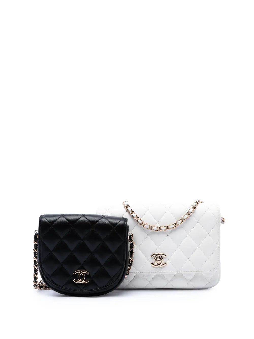CHANEL Pre-Owned 2019 CC Quilted Lambskin Side Packs Flap crossbody bag - Bianco