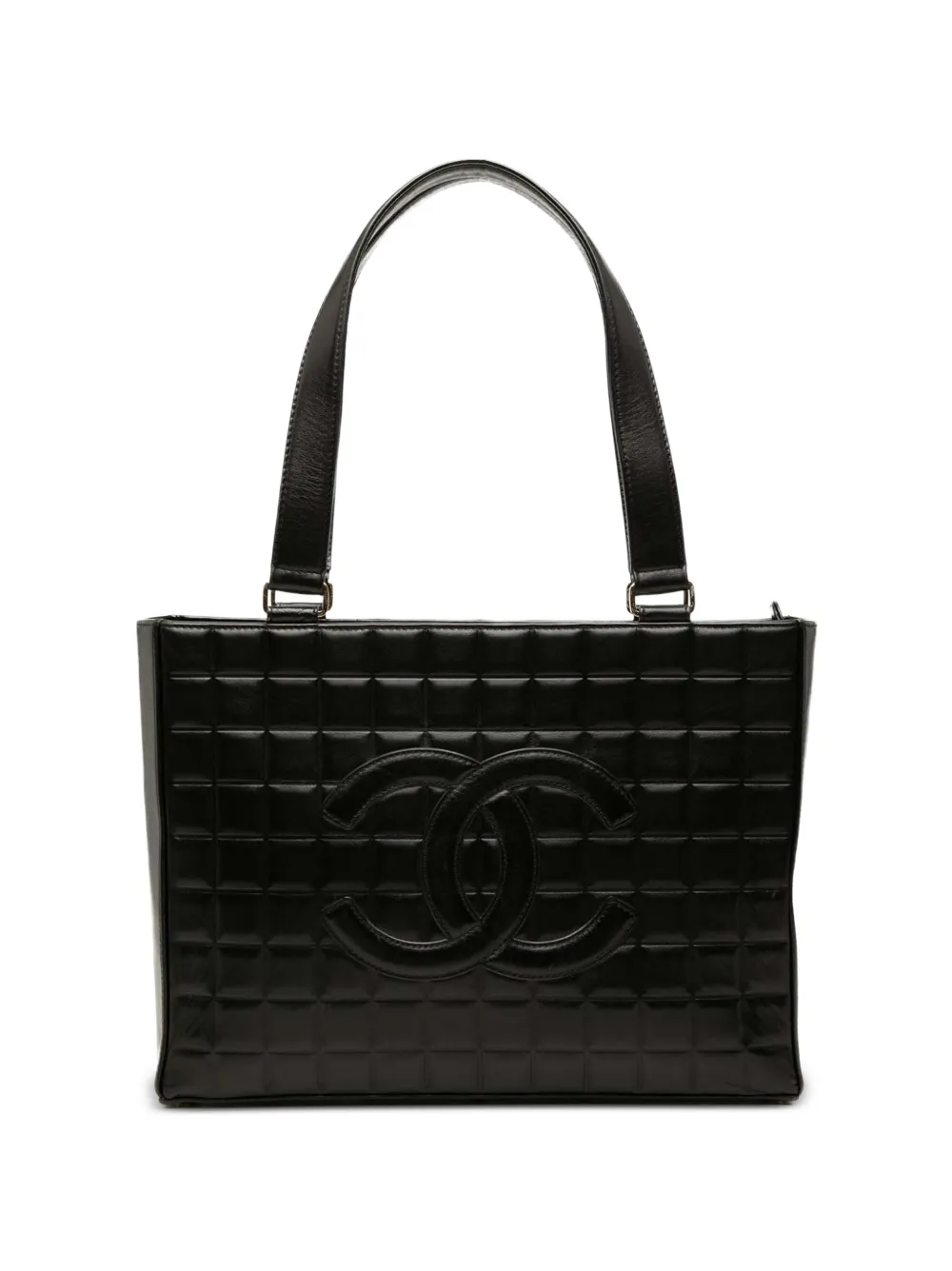 CHANEL Pre-Owned 2002-2003 CC Chocolate Bar Lambskin tote bag - Nero