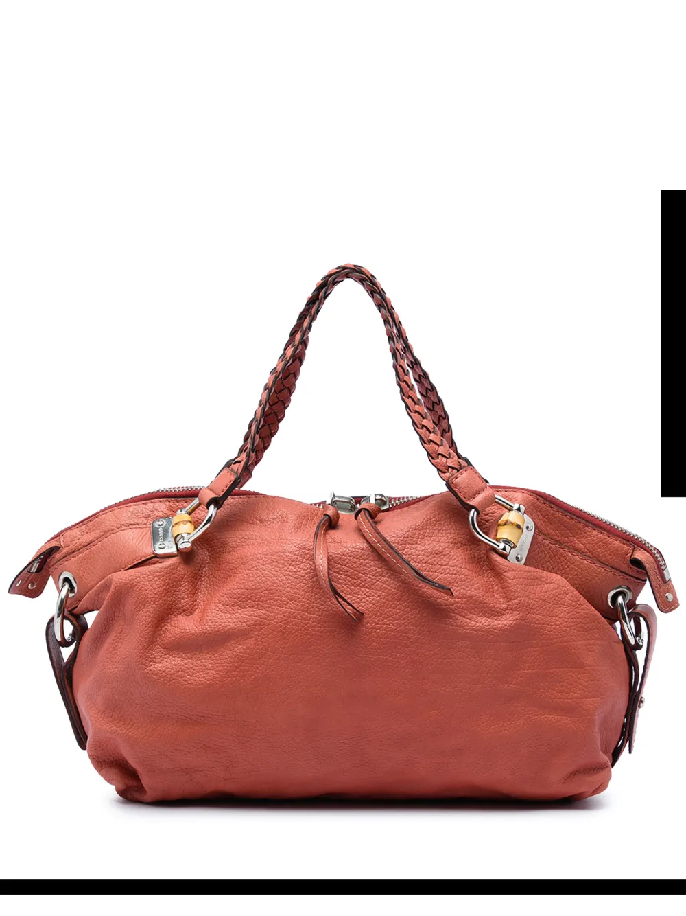 Gucci Pre-Owned 2016-2026 Medium Leather Bamboo Bar tote bag - Arancione