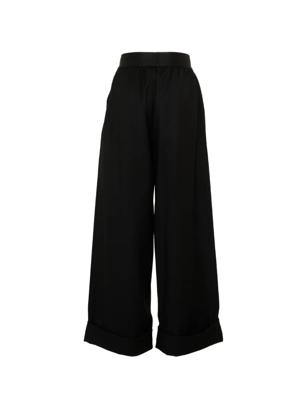 John Richmond Junior logo-waistband turn-up-hem trousers Zwart