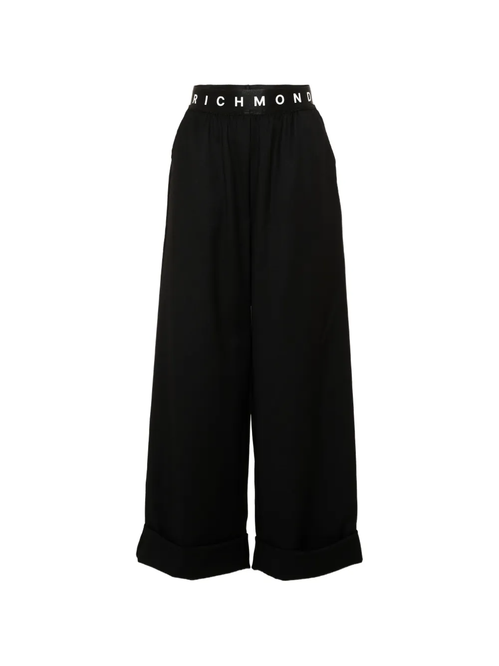 John Richmond Junior logo-waistband turn-up-hem trousers - Nero