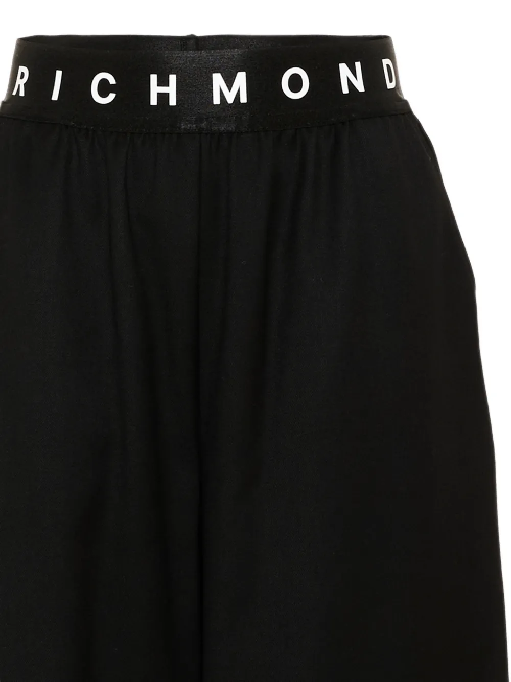 John Richmond Junior logo-waistband turn-up-hem trousers Zwart