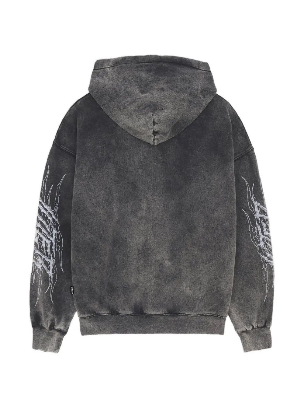 IUTER Tribal hoodie met marmer-effect en rits Zwart