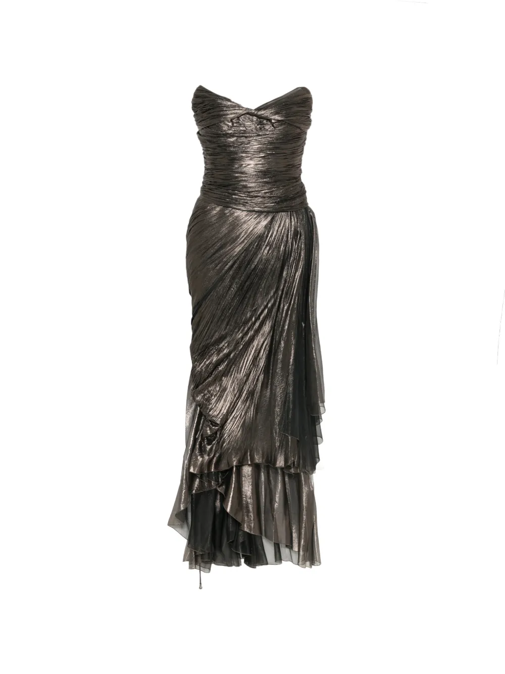 Maria Lucia Hohan metallic-effect lace-up dress - Grigio