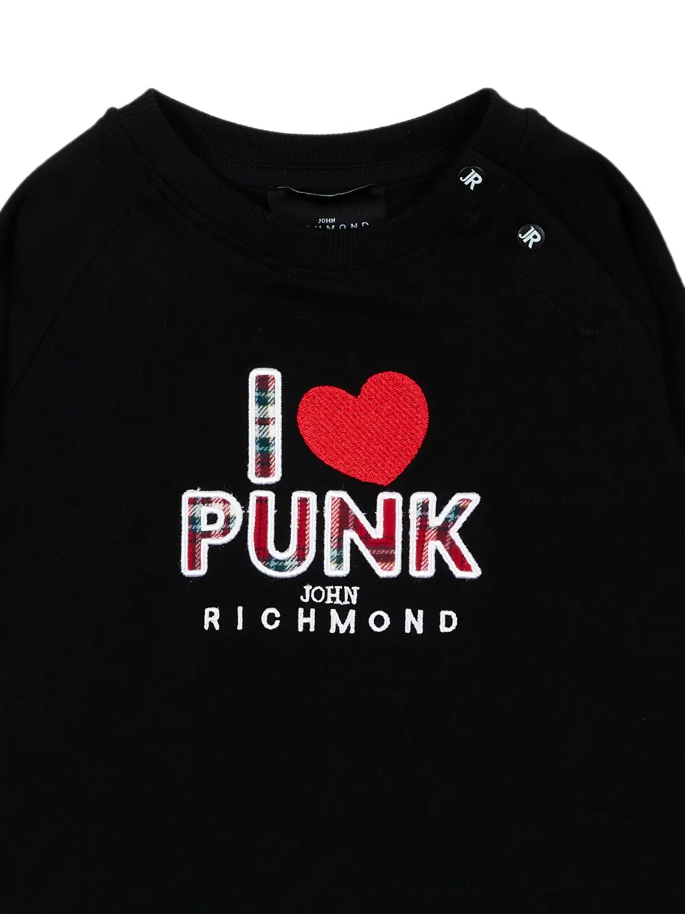 John Richmond Junior T-shirt met logopatch Zwart