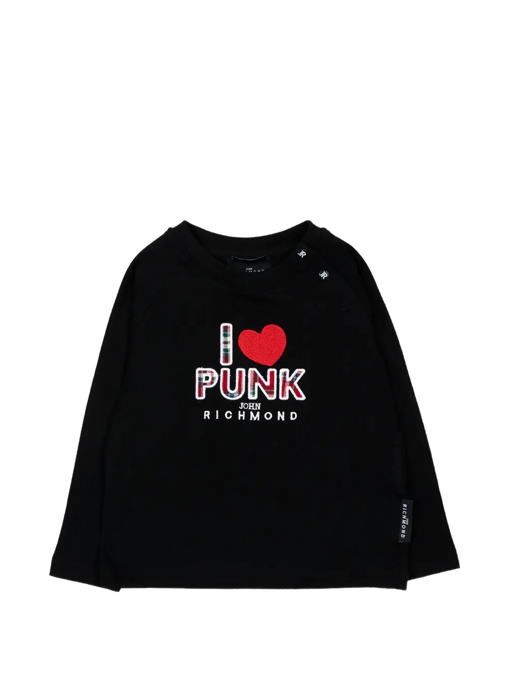 John Richmond Junior logo-patch long-sleeve T-shirt - Nero