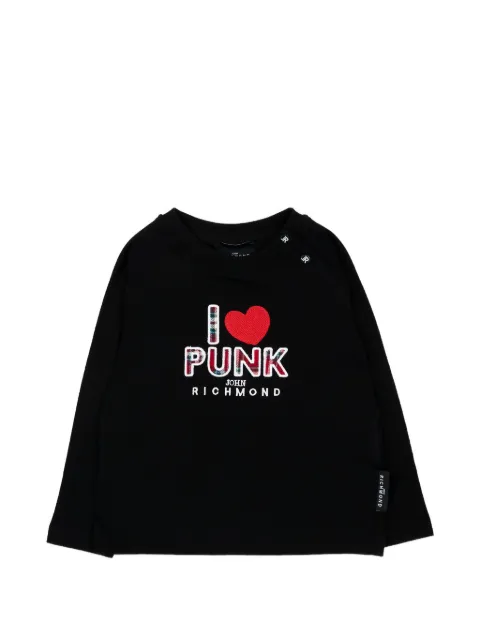 John Richmond Junior logo-patch long-sleeve T-shirt