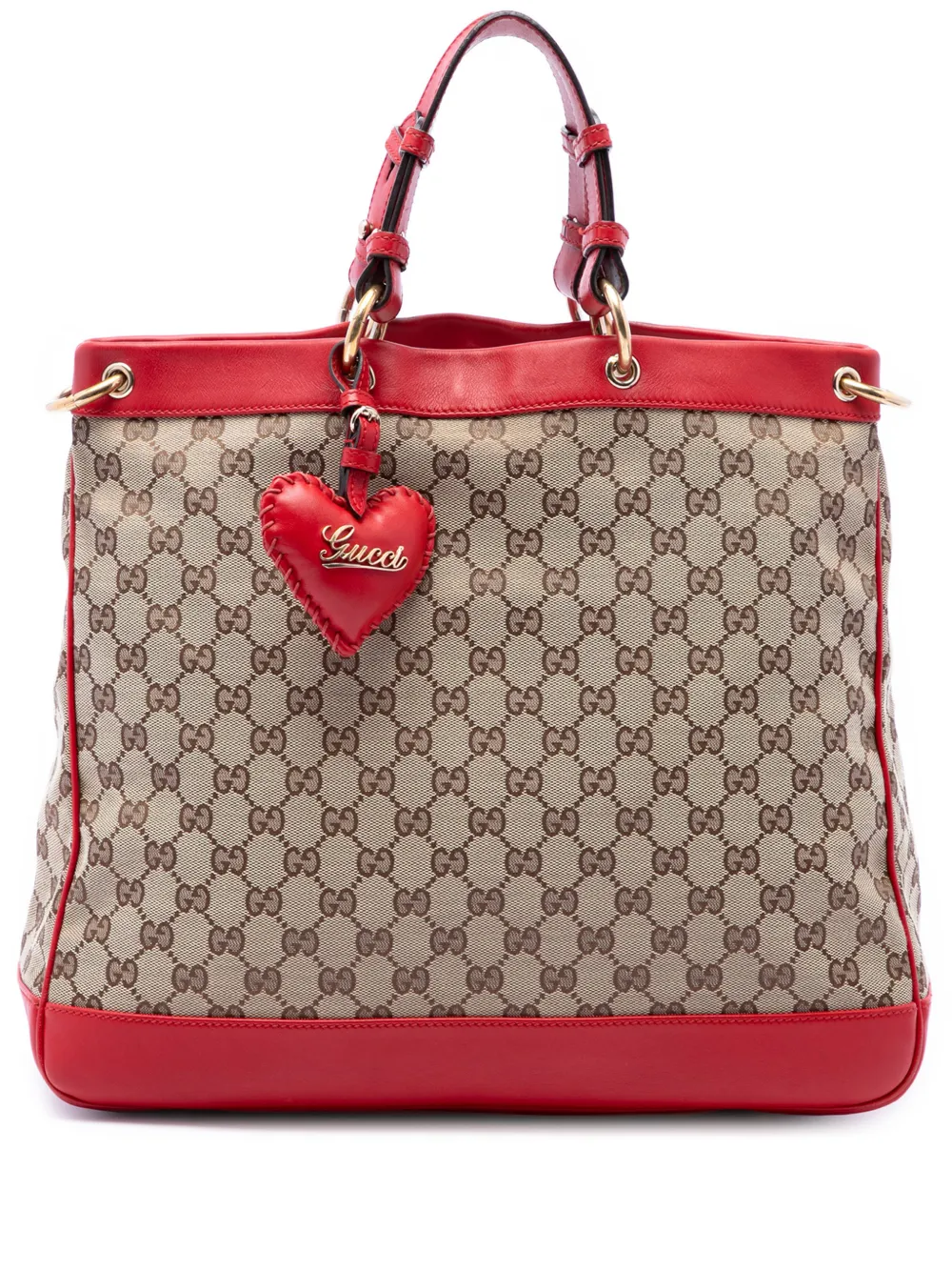 Gucci Pre-Owned 2016-2026 Medium GG Canvas Valentine Top Handle Bag satchel - Rosso