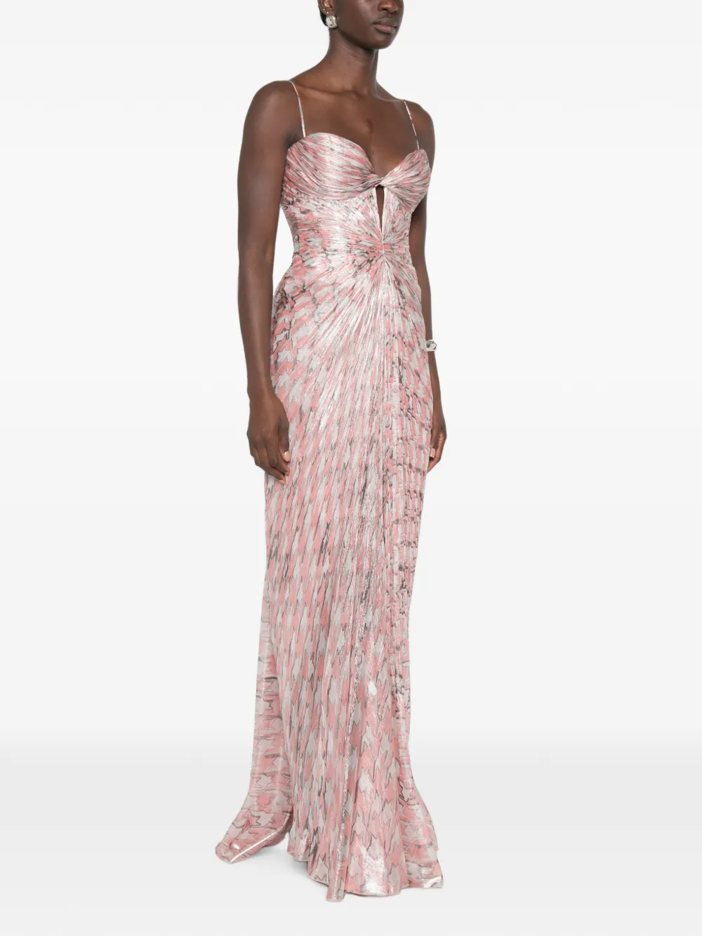 Maria Lucia Hohan plissé-effect cutout maxi dress Roze