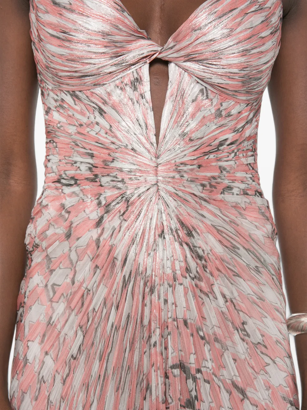 Maria Lucia Hohan plissé-effect cutout maxi dress Roze