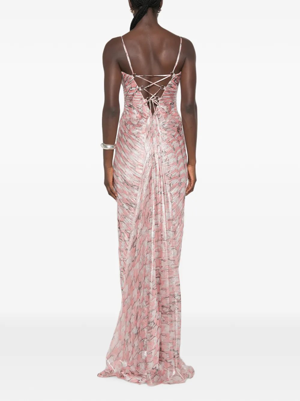 Maria Lucia Hohan plissé-effect cutout maxi dress Roze