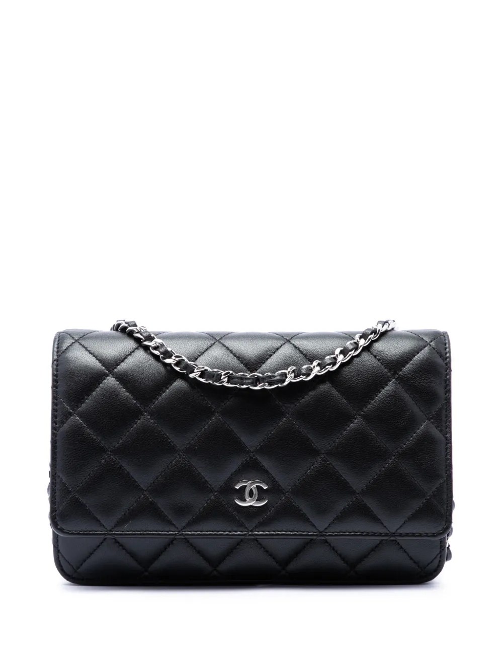 CHANEL Pre-Owned 2018 CC Quilted Lambskin Wallet On Chain crossbody bag - Schwarz
