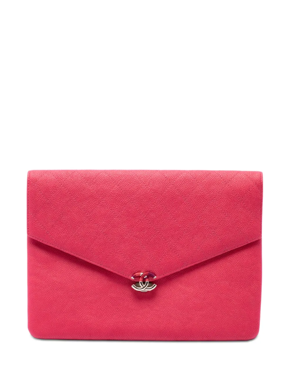 CHANEL Pre-Owned 2018 Paris Cuba Quilted Caviar Thread Around Envelope clutch bag - Rosa