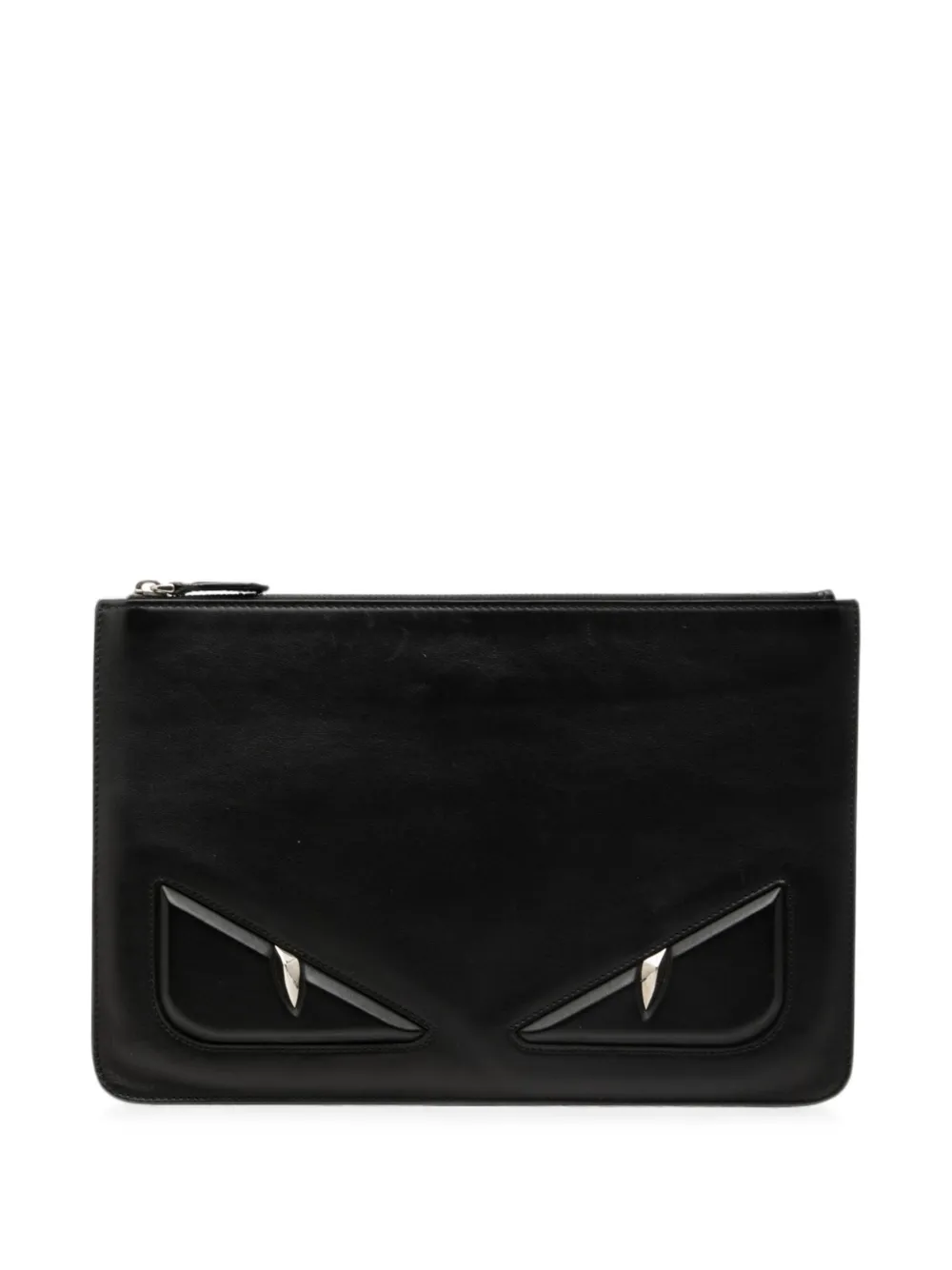 Fendi Pre-Owned 2010-2026 Leather Monster Zip clutch bag - Schwarz