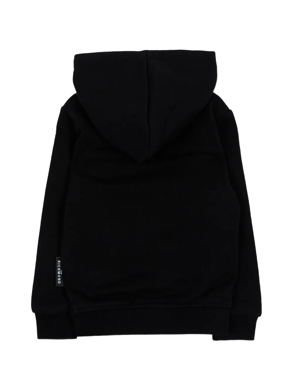 John Richmond Junior Hoodie met logoprint en rits Zwart