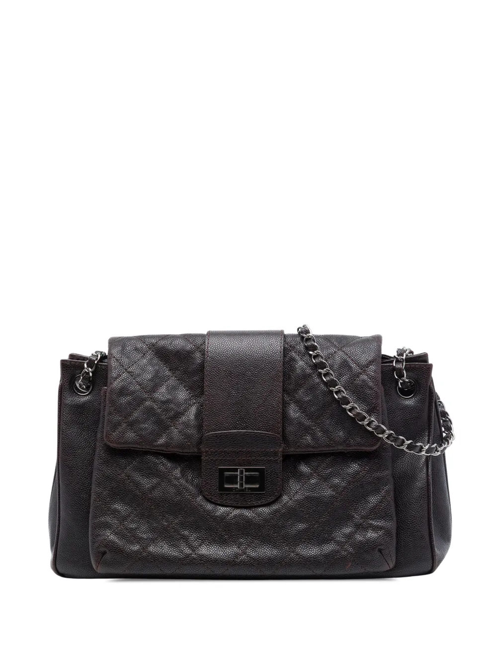 CHANEL Pre-Owned 2011 Quilted Caviar Reissue 2.55 Pocket Mademoiselle Accordion Flap shoulder bag - Braun