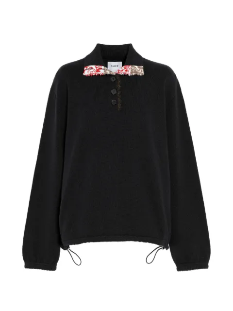 Barrie contrast-collar cashmere sweater