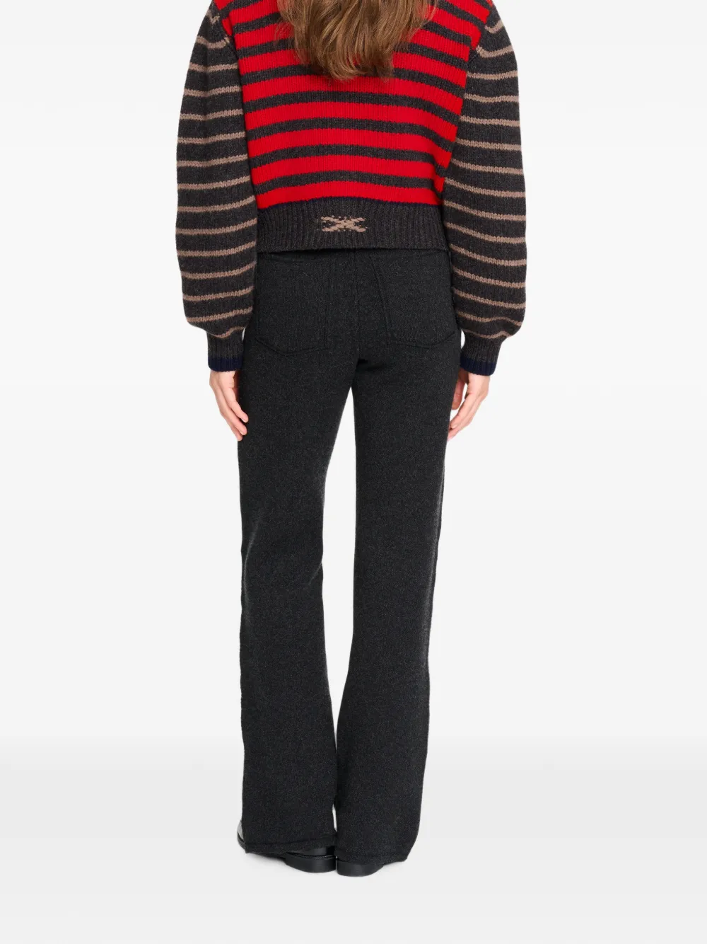 Barrie Gestreept chunky gebreid vest Bruin