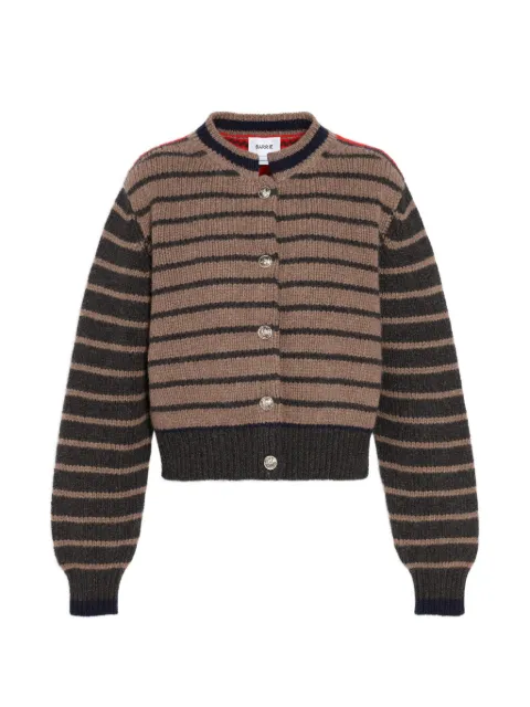 Barrie stripe-pattern chunky-knit cardigan