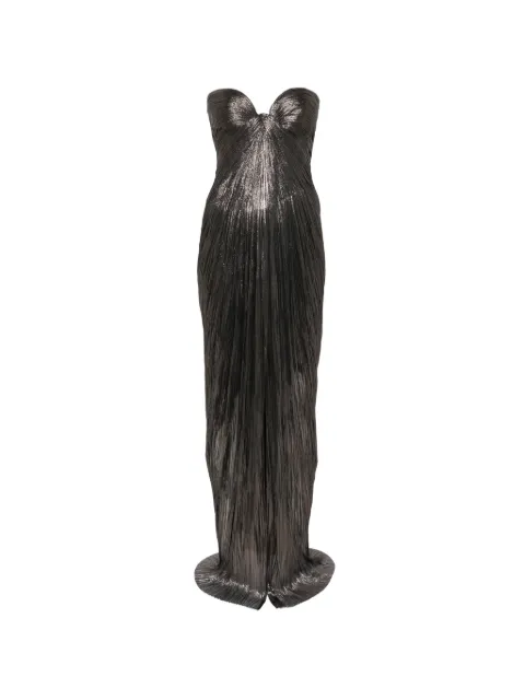 Maria Lucia Hohan Nadira metallic-effect pleated maxi dress