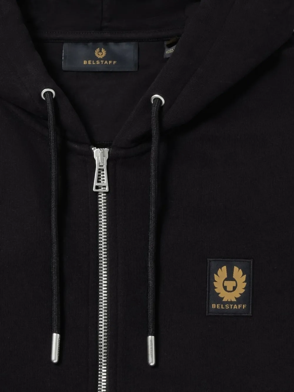 Belstaff hoodie met logopatch en rits Zwart