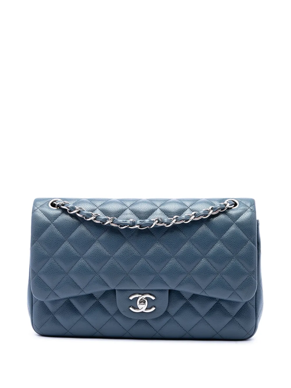 CHANEL Pre-Owned 2014 Jumbo Classic Caviar Double Flap shoulder bag - Blau