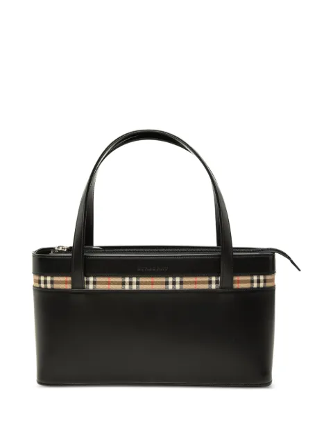 Burberry Pre-Owned 2000-2017 House Check Canvas Trimmed Leather handbag
