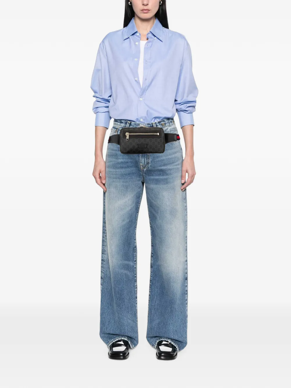Gucci Pre-Owned 2000-2015 GG Supreme Web Night Courrier heuptas Zwart