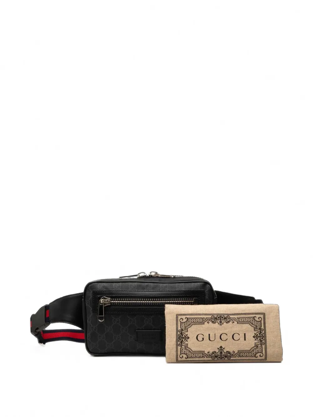 Gucci Pre-Owned 2000-2015 GG Supreme Web Night Courrier heuptas Zwart