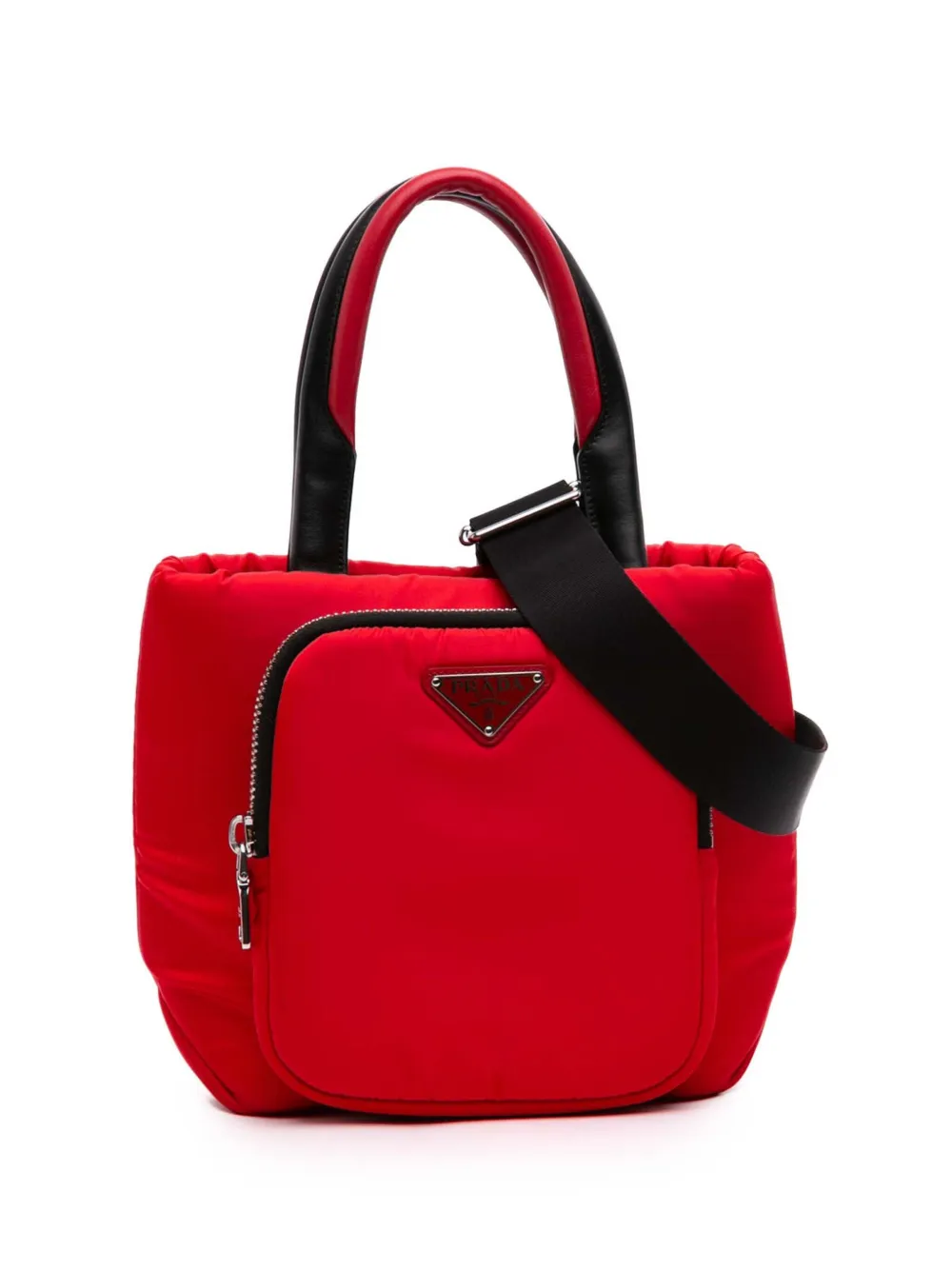 Prada Pre-Owned 2013-2026 Small Tessuto Pocket Cargo Tote satchel - Rosso