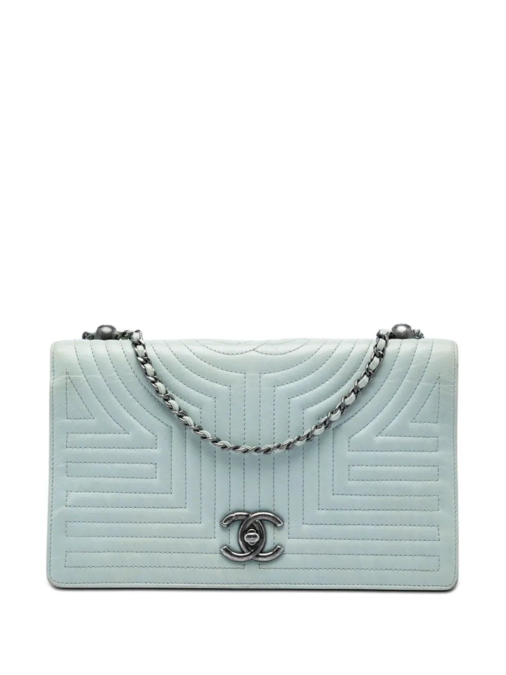CHANEL Pre-Owned 2015-2016 Medium Quilted Calfskin Korean Garden Flap crossbody bag - Blau