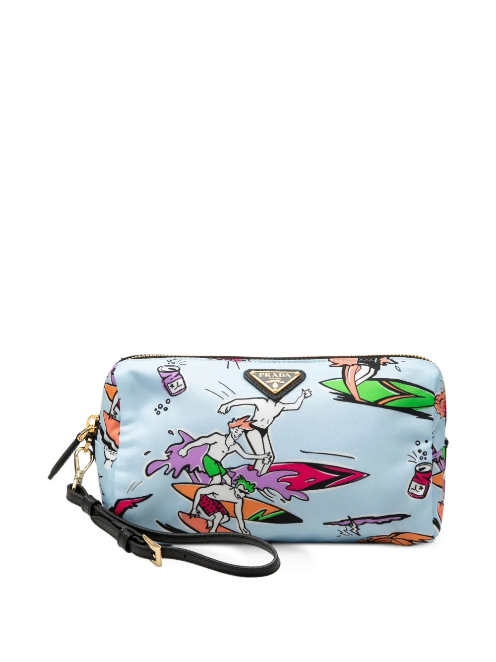 Prada Pre-Owned 2013-2026 Tessuto Stampato Cosmetic pouch - Blu