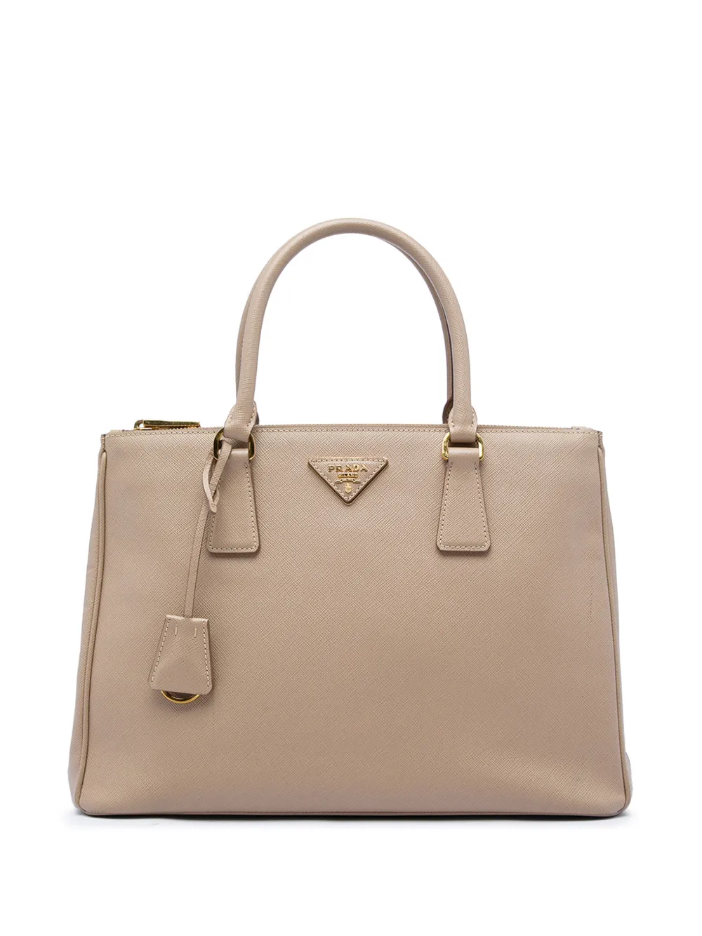 Prada Pre-Owned 2010-2026 Large Saffiano Lux Galleria Double Zip satchel - Nude