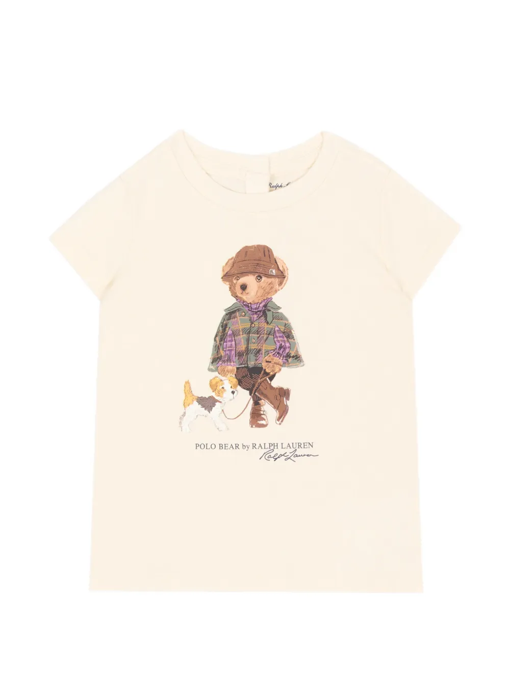 POLO RALPH LAUREN KIDS Polo Bear cotton jersey T-shirt - Toni neutri