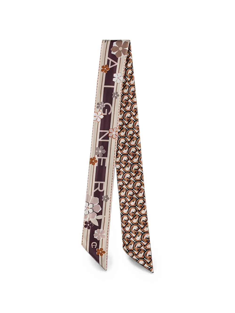 AIGNER floral and logo-print bandana - Nude