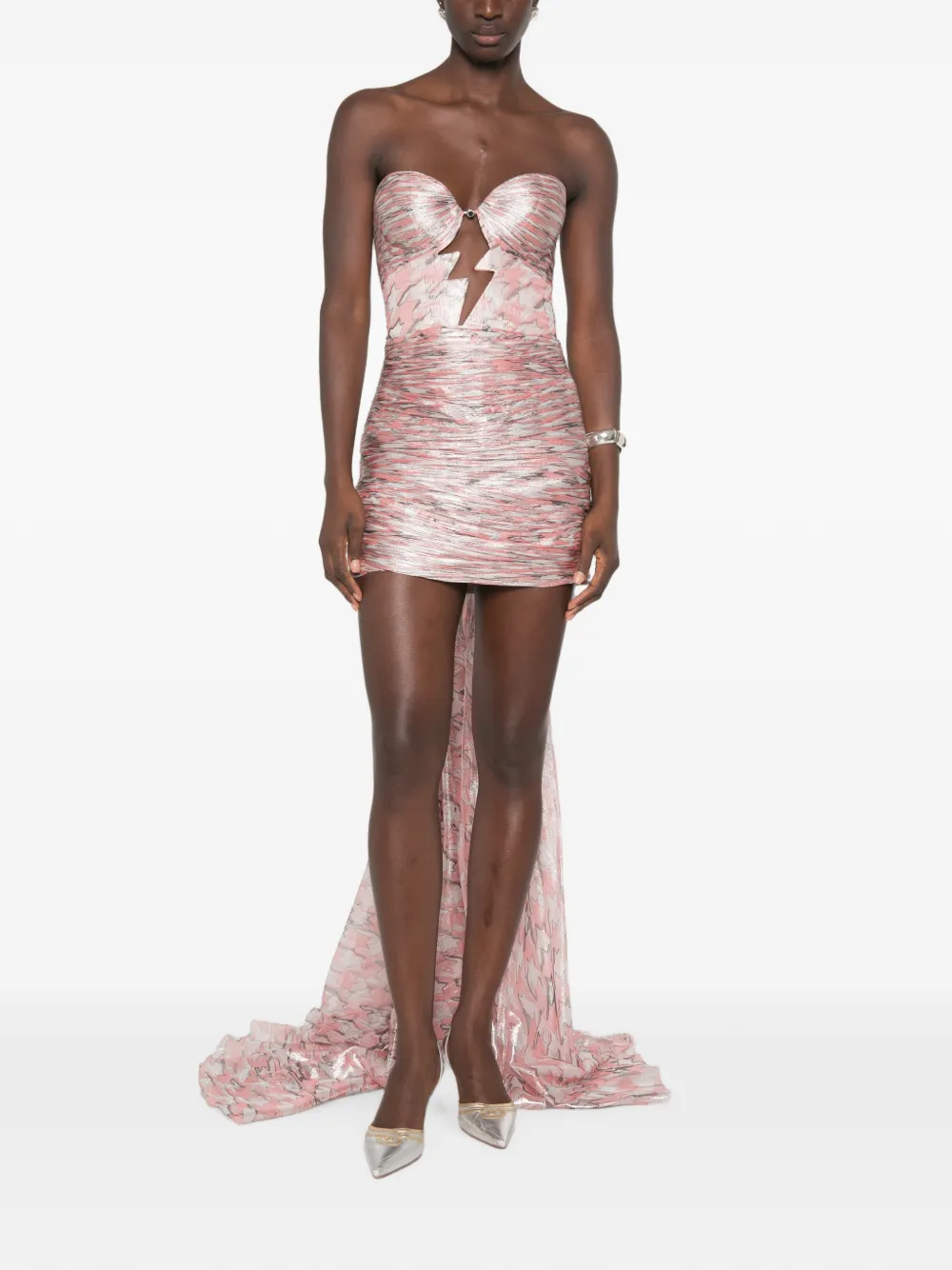 Maria Lucia Hohan Kelly mini-jurk met ruches en uitgesneden details Roze