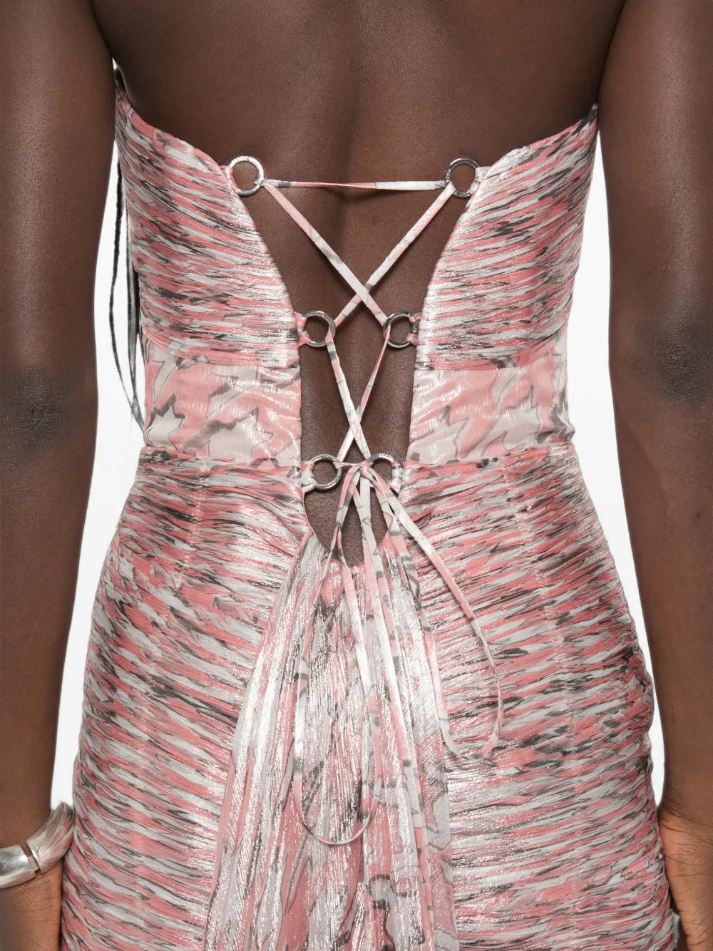 Maria Lucia Hohan Kelly mini-jurk met ruches en uitgesneden details Roze
