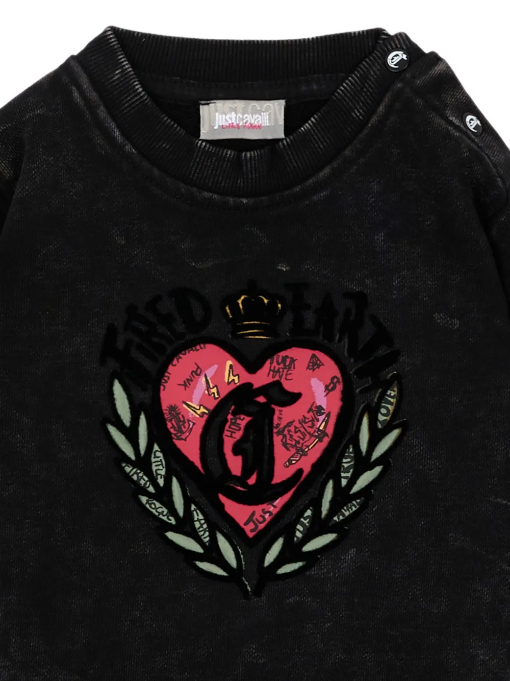 Just Cavalli Kids Sweater met grafische print Zwart