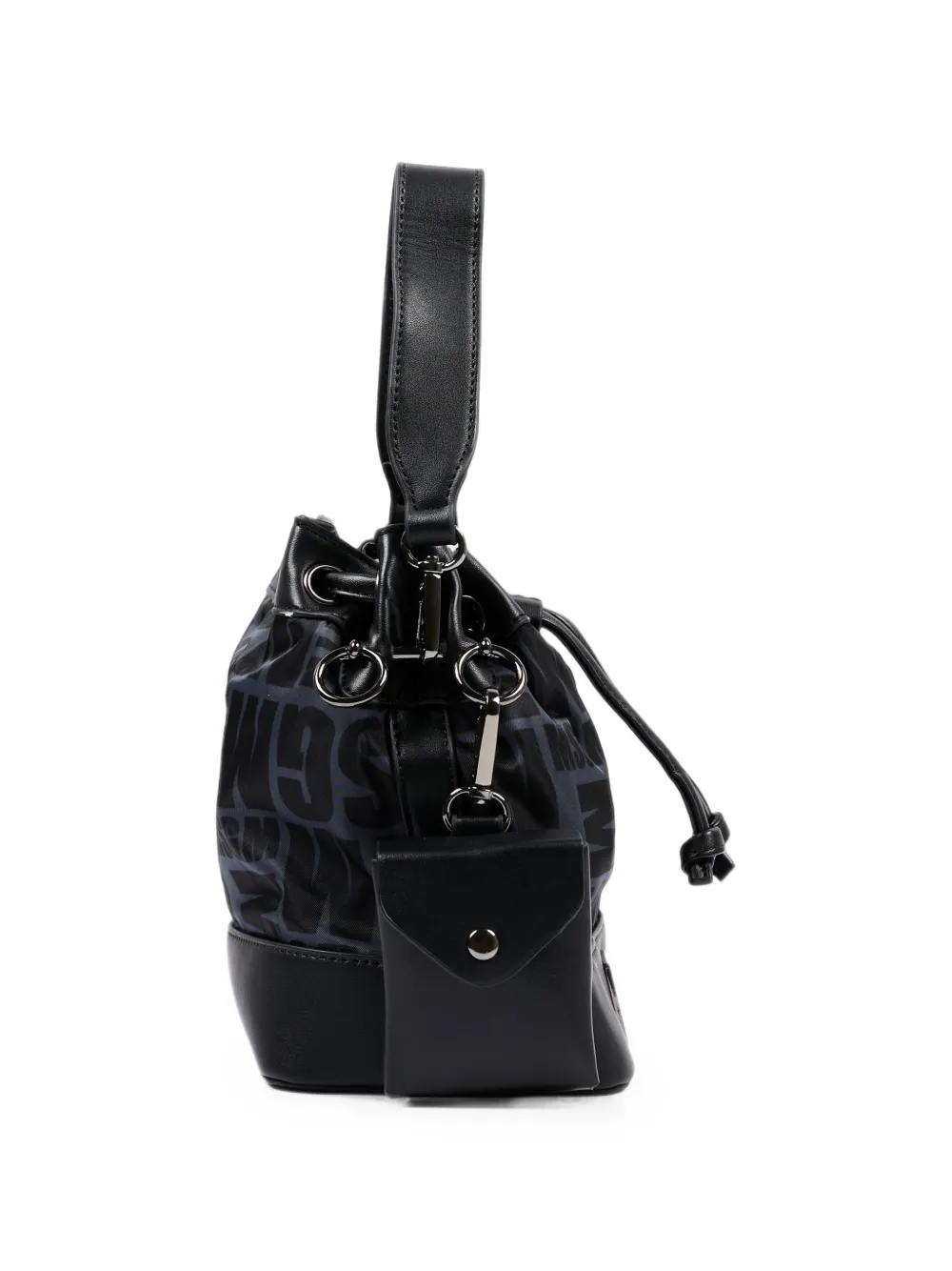 MSGM Kids logo-pattern bucket bag Zwart