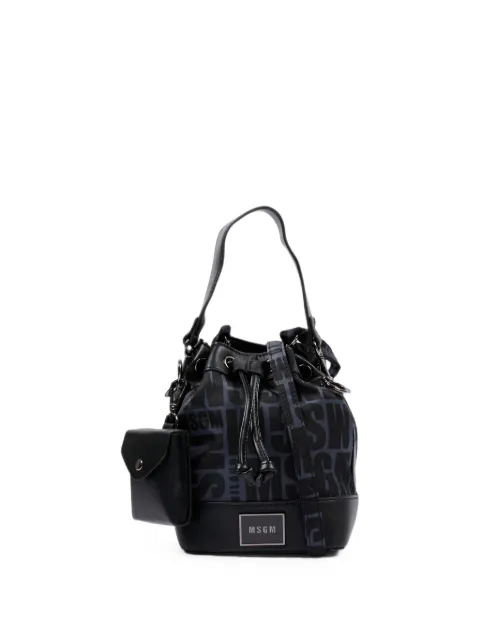 MSGM Kids logo-pattern bucket bag