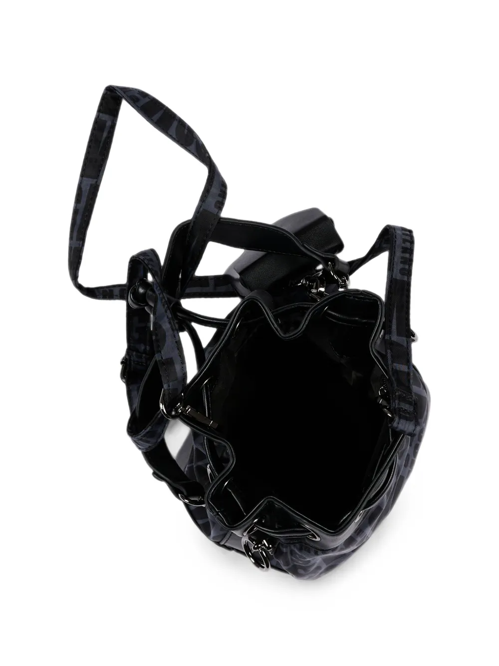MSGM Kids logo-pattern bucket bag Zwart