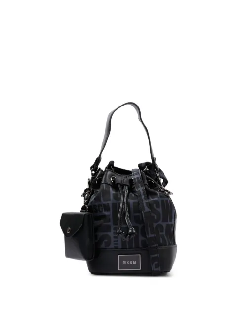 MSGM Kids logo-pattern bucket bag