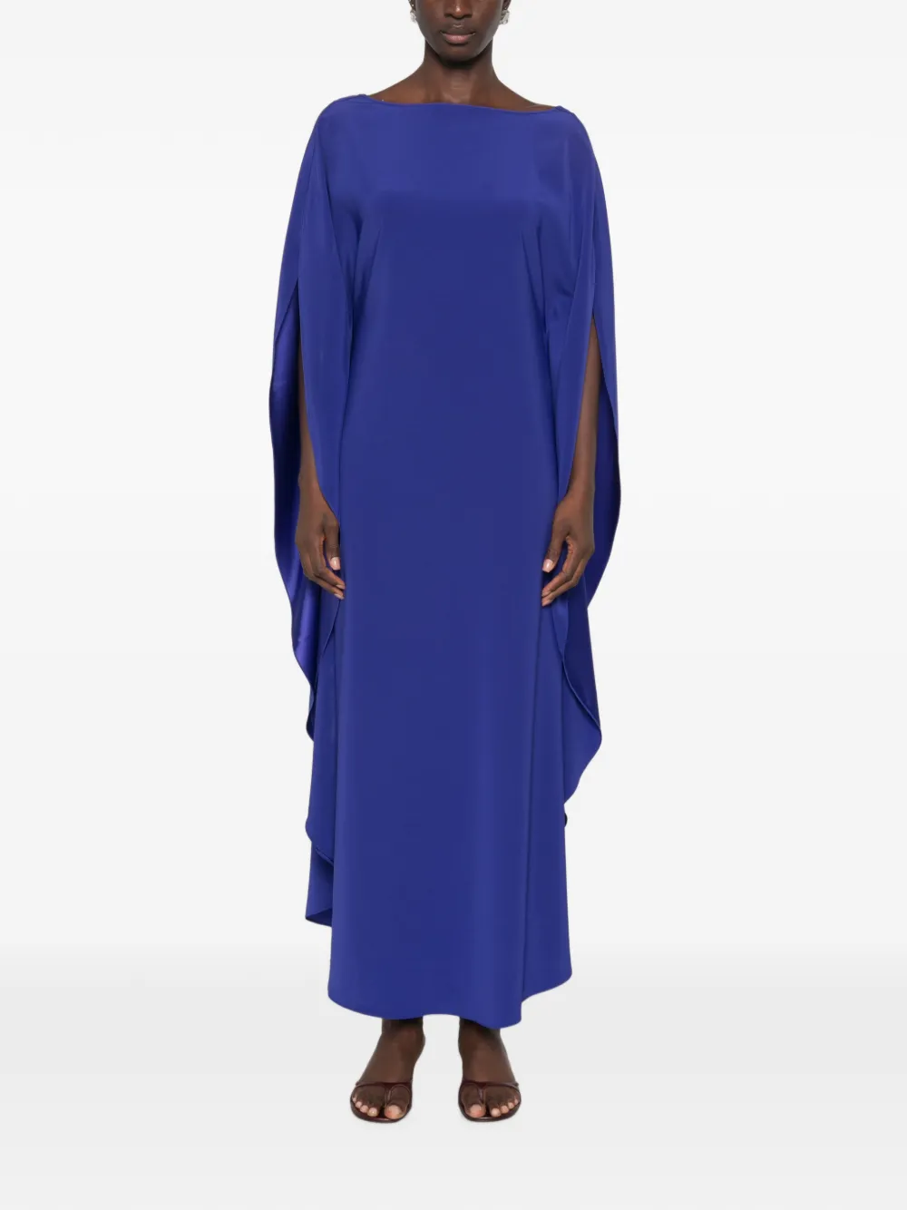 Gianluca Capannolo Iris maxi-jurk met cape-stijl en split op de mouwen Blauw