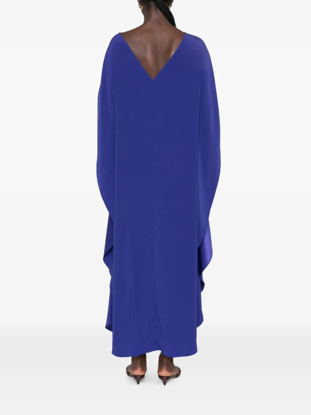 Gianluca Capannolo Iris maxi-jurk met cape-stijl en split op de mouwen Blauw