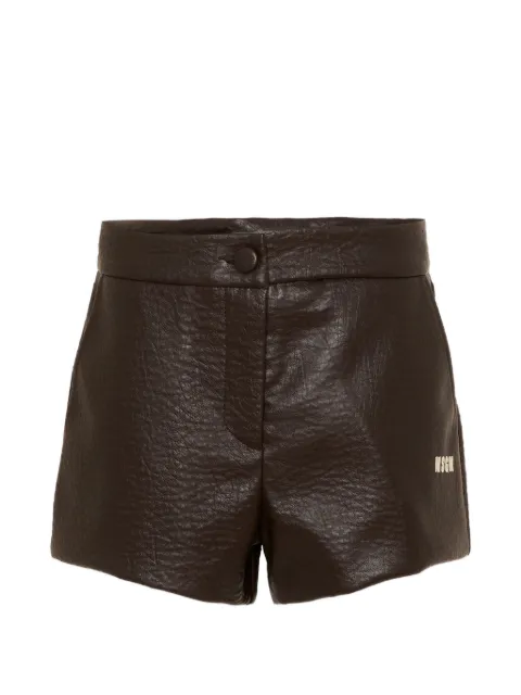 MSGM Kids shorts con efecto arrugado y logo estampado